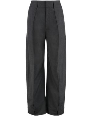 Lemaire Pressed Crease Curved-Leg Trousers - Grey