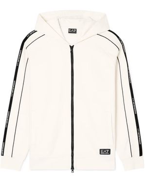 EA7 Long Sleeve Hooded Sweatshirt - Natural