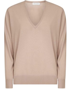 Dries Van Noten Long-Sleeved V-Neck Jumper - Natural