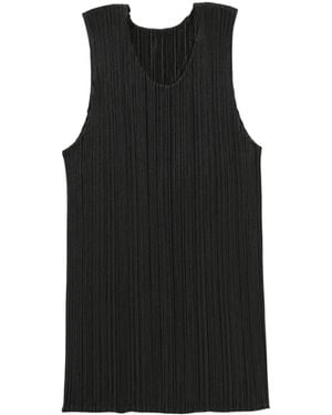 PLEATS PLEASE メッシュ プリーツ タンクトップ 3 ネイビー PLEATS