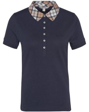 Barbour Malvern Tartan Collar Polo Shirt - Blue