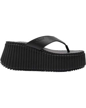 Chloé Thick Sole Slide Sandals - Black