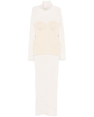 Jean Paul Gaultier Long Sleeve Dress - White