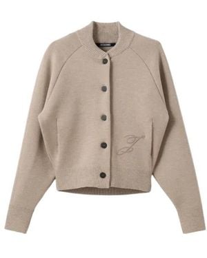 Jacquemus Lavande Button-Up Embroidered Cardigan - Natural