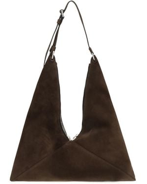 Moschino Buckle Detailed Zipped Shoulder Bag - Brown