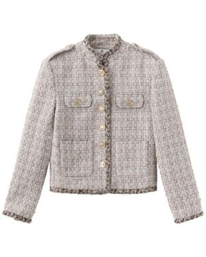 Marissa Chiara Stand Collar Lace Jacket - Gray