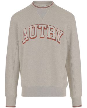 Autry Logo-Print Cotton Sweatshirt - Grey