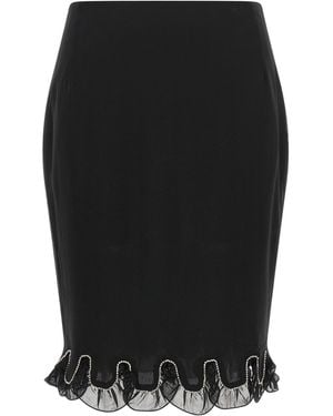 ROTATE BIRGER CHRISTENSEN Chiffon Ruffle Mini Skirt - Black