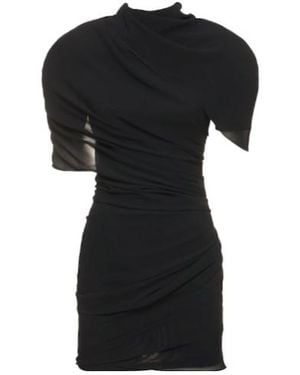Jacquemus Crew Neck Asymmetric Shortsleeve Dress - Black