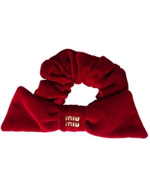 Miu Miu Velvet Scrunchie - Red
