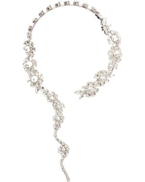 Simone Rocha Fragment Heartbloom-Tone Crystal Necklace - White