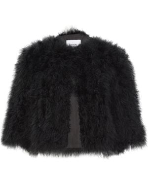 Yves Salomon Collarless Casual Jacket - Black