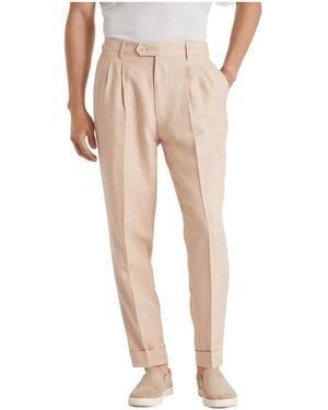 Brunello Cucinelli Prince Of Wales-Check Trousers - Natural