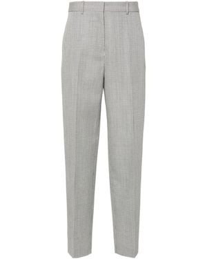 Jil Sander Checked Tapered Leg Trousers - Grey