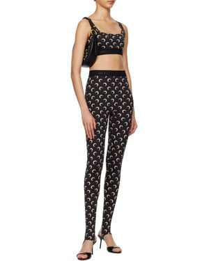 Marine Serre Moon Printed Skinny-Cut Leggings - Black