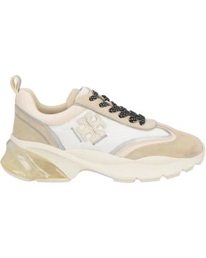 Tory Burch Lace-Up Logo Trainers - Natural