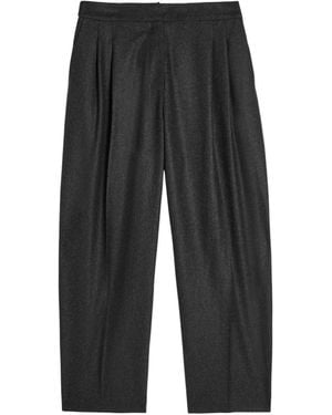 Alaïa Pleated Wool Pants - Gray