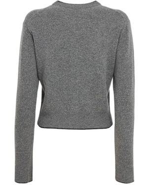 Chloé Rib Knit Cashmere Wool Cardigan - Grey