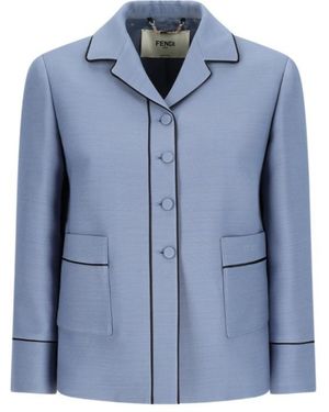 Fendi Piped Blouson Jacket - Blue