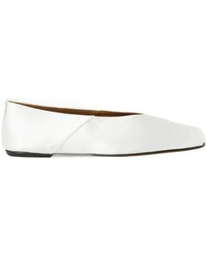 The Row Satin Ballet Flats - Natural