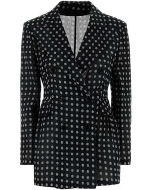 Ermanno Scervino Polka Dot Double-Breasted Blazer - Black