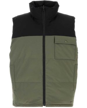 A.P.C. Logo Printed Zipped Padded Vest - Green