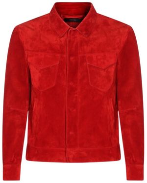 Tom Ford Snap Front Jacket - Red