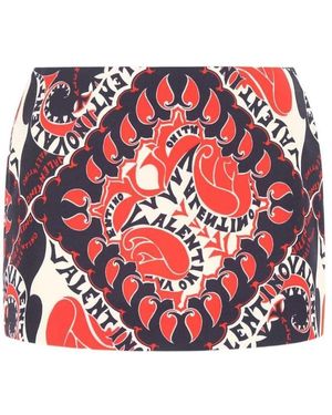 Valentino Multicoloured Logo-Printed Skirt