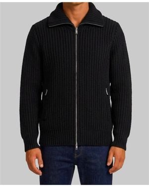 Roberto Collina Ribbed-Knit Zip-Up Cardigan - Black
