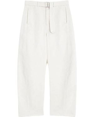 Lemaire Twisted Belted Straight-Leg Trousers - White