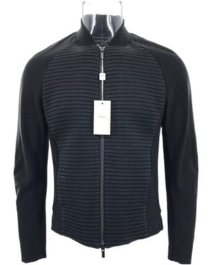 Armani Collezioni Long-Sleeved Zipper Casual Jacket - Blue