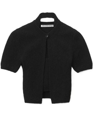 Alexander Wang T By Short-Sleeved Twinset Cardigan - Black