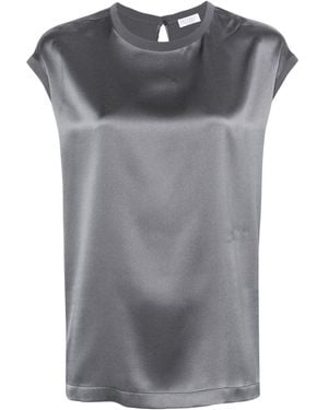 Brunello Cucinelli Monili-Detail Blouse - Grey