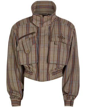 Vivienne Westwood Plaid Woven Bomber Jacket - Brown