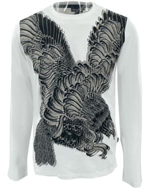 Just Cavalli Pattern Printed Long-Sleeved T-Shirt - Blue