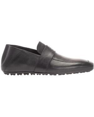 Balenciaga Logo Embossed Business Casual Shoes - Gray