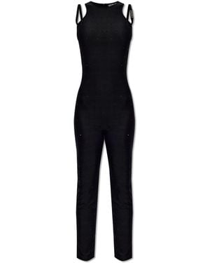 Versace Jeans Couture Couture Embellished Halterneck Sleeveless Jumpsuit - Black