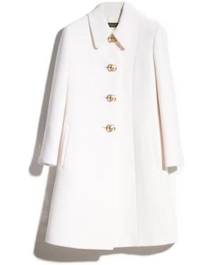 Gucci Double G Button Coat - White