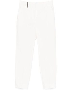 Peserico Cropped Pleated Trousers - White