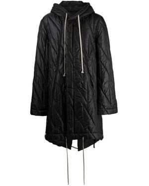 Rick Owens Fishtail Padded Hooded Parka - Black