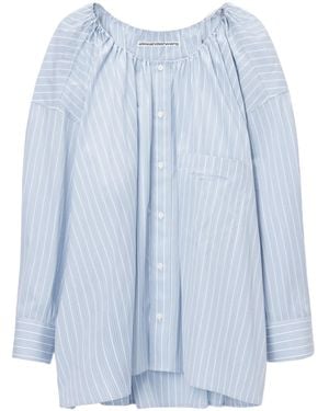 Alexander Wang Bungee Scoop Neck Mini Shirt Dress - Blue