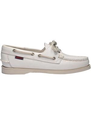 Sebago Docksides Portland Lace-Up Boat Shoes - White