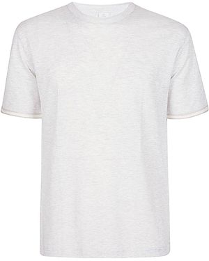 Eleventy Contrast-Trim T-Shirt - White