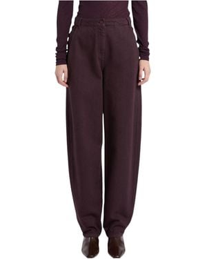 Marella High-Waisted Casual Pants - Purple