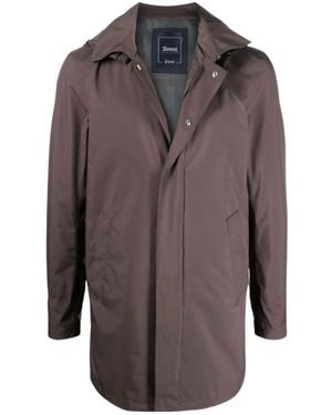 Herno Hooded Zip-Up Raincoat - Brown