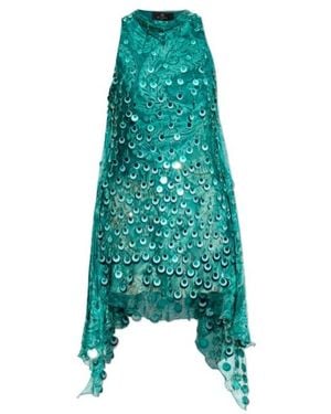 Etro Silk Mini Dress With Sequin Embroidery - Green