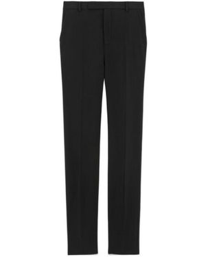 Saint Laurent High Waist Straight Leg Trousers - Black