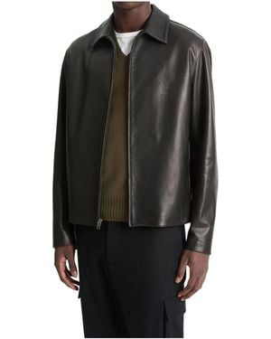 Vince Zippered Lambskin Jacket - Black