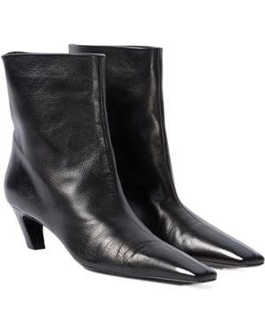 KHAITE Arizona Square-Toe Ankle Boots - Black