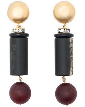 Giorgio Armani Beaded Drop Earrings - White